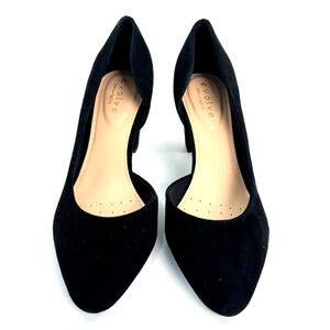 Evolve Easy Spirit Black Suede DOrsay Block Heel‎ Pumps Women Size 10M